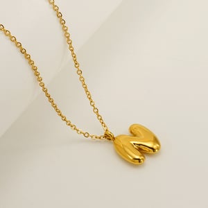 1 Piece Simple Series Daily Letter N Titanium Steel  Gold Color Unisex Pendant Necklaces h5 